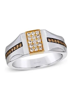 Men's Ring featuring 1/4 ct. t.w. Nude Diamonds™, 1/4 ct. t.w. Chocolate Diamonds® in 14K Two Tone Gold