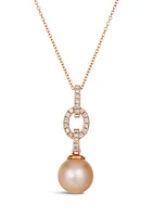 1/5 ct. t.w. Nude Diamonds™, Strawberry Pearl® Pendant Necklace in 14K Strawberry Gold®