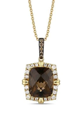 Pendant Necklace featuring 4 ct. t.w. Chocolate Quartz®, 1/20 ct. t.w. Chocolate Diamonds®, 1/4 ct. t.w. Nude Diamonds™  in 14K Honey Gold™