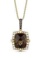 Pendant Necklace featuring 4 ct. t.w. Chocolate Quartz®, 1/20 ct. t.w. Chocolate Diamonds®, 1/4 ct. t.w. Nude Diamonds™  in 14K Honey Gold™