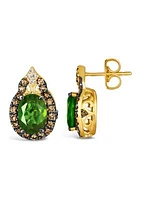 2 ct. t.w. Pistachio Diopsides®, 3/8 ct. t.w. Chocolate Diamonds®, and Nude Diamond™ Earrings in 14K Yellow Gold