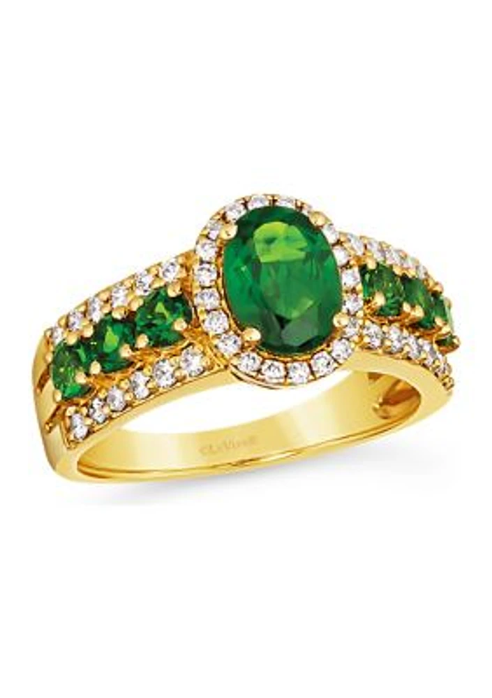 1.58 ct. t.w. Pistachio Diopsides® and 1/2 ct. t.w. Nude Diamonds™ Ring in 14K Yellow Gold