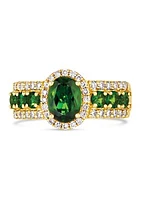 1.58 ct. t.w. Pistachio Diopsides® and 1/2 ct. t.w. Nude Diamonds™ Ring in 14K Yellow Gold