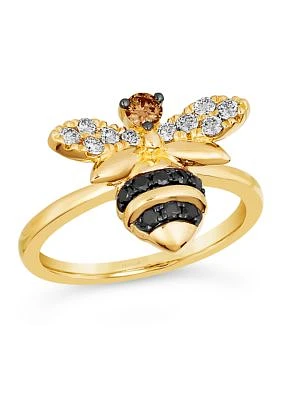 Ring featuring 1/10 ct. t.w. Chocolate Diamonds®, 1/4 ct. t.w. Nude Diamonds™, 1/6 ct. t.w. Blackberry Diamonds® in 14K Honey Gold™