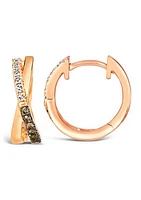 1/5 ct. t.w. Diamond Hoop Earrings in 14K Strawberry Gold® 