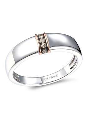 Men's 1/10 ct. t.w. Chocolate Diamonds® Ring in Sterling Silver and 14K Strawberry Gold®