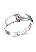 Men's 1/10 ct. t.w. Chocolate Diamonds® Ring in Sterling Silver and 14K Strawberry Gold®