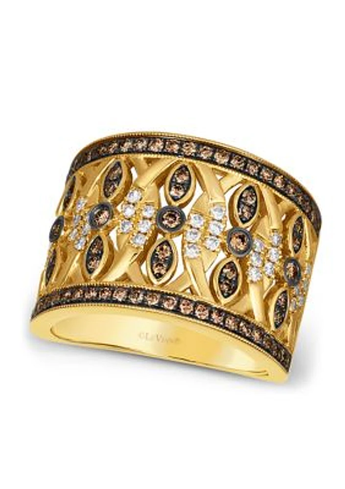 Ring featuring 5/8 ct. t.w. Chocolate Diamonds®, 1/4 ct. t.w. Nude Diamonds™ set in 14K Honey Gold™