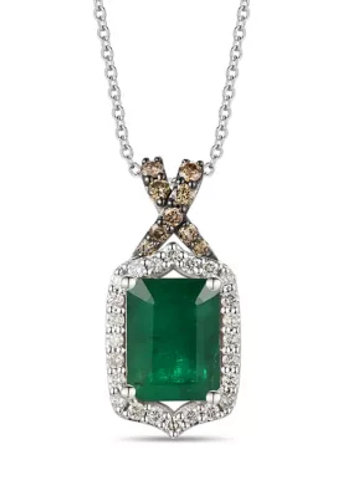 Pendant featuring 2 ct. t.w. Costa Smeralda Emeralds™, 1/8 ct. t.w. Chocolate Diamonds®, 1/5 ct. t.w. Nude Diamonds™ set in 14K Vanilla Gold®