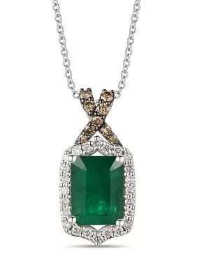 Pendant featuring 2 ct. t.w. Costa Smeralda Emeralds™, 1/8 ct. t.w. Chocolate Diamonds®, 1/5 ct. t.w. Nude Diamonds™ set in 14K Vanilla Gold®