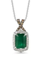 Pendant featuring 2 ct. t.w. Costa Smeralda Emeralds™, 1/8 ct. t.w. Chocolate Diamonds®, 1/5 ct. t.w. Nude Diamonds™ set in 14K Vanilla Gold®