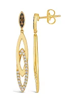 1/20 ct. t.w. Chocolate Diamonds®, 1/3 ct. t.w. Nude Diamonds™ Drop Earrings in 14K Honey Gold™