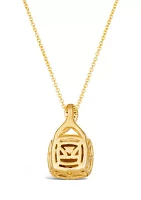2 ct. t.w. Chocolate Quartz®, 1/5 ct. t.w. Nude Diamonds™, Chocolate Diamonds® Square Pendant Necklace in 14K Honey Gold™