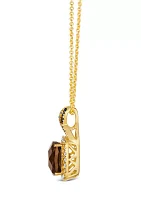 2 ct. t.w. Chocolate Quartz®, 1/5 ct. t.w. Nude Diamonds™, Chocolate Diamonds® Square Pendant Necklace in 14K Honey Gold™