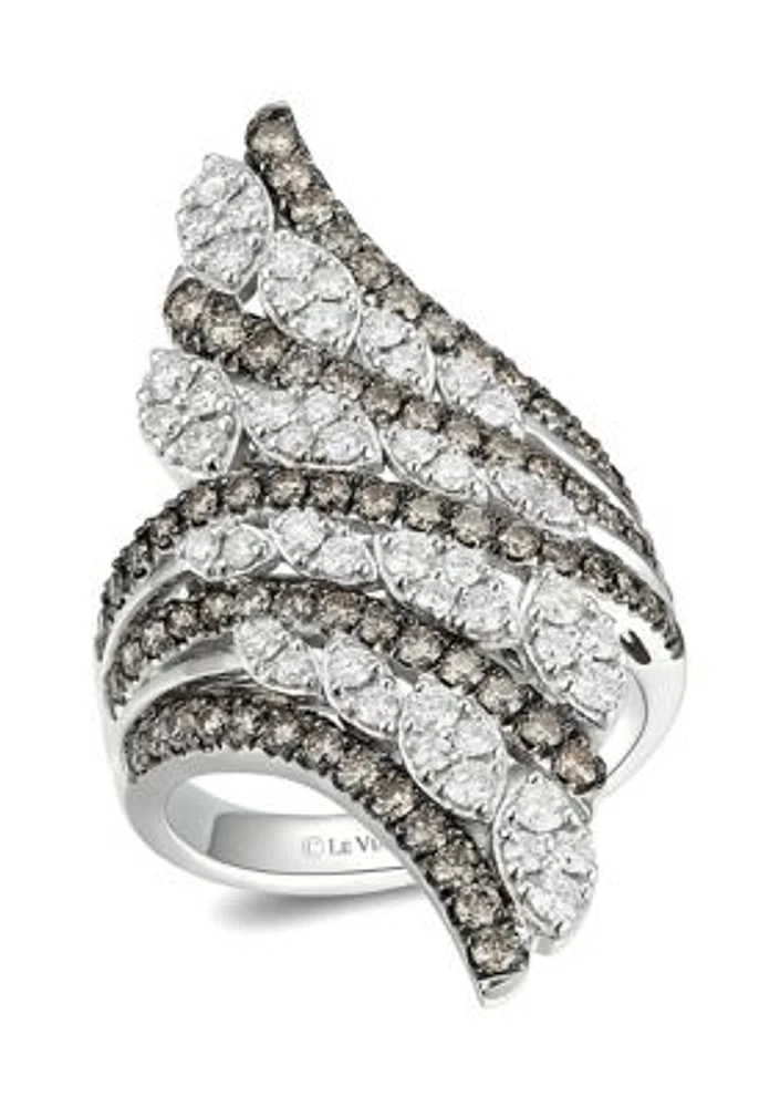 7/8 ct. t.w. Vanilla Diamonds®, 1.25 ct. t.w. Chocolate Diamonds® Ring in Platinum