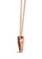 Godiva x Le Vian® 1/3 ct. t.w. Chocolate Diamonds® Enamel Heart Pendant Necklace in 14K Strawberry Gold®