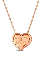 Godiva x Le Vian® 1/3 ct. t.w. Chocolate Diamonds® Enamel Heart Pendant Necklace in 14K Strawberry Gold®