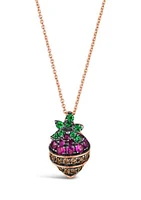 GODIVA X Le Vian® 1/5 ct. t.w. Strawberry Ruby Diamond Pendant Necklace in 14K Rose Gold