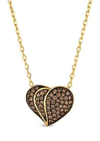 GODIVA X Le Vian® 3/4 ct. t.w. Chocolate Diamond Heart Pendant Necklace in 14K Honey Gold