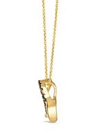 GODIVA x Le Vian® 1/5 ct. t.w. Chocolate Diamond Open Heart Pendant Necklace in 14K Yellow Gold