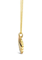 1/6 ct. t.w.. Chocolate Diamonds®, 1/15 ct. t.w. Nude Diamonds™ Shell Pendant Necklace in 14K Honey Gold™