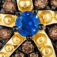  Pendant Necklace featuring 1/10 ct. t.w. Blueberry Sapphire™, 1/2 ct. t.w. Chocolate Diamonds® in 14K Honey Gold™