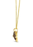 Turtle Pendant Necklace featuring 1/3 ct. t.w.Chocolate Diamonds®, Nude Diamonds™  in 14K Honey Gold™