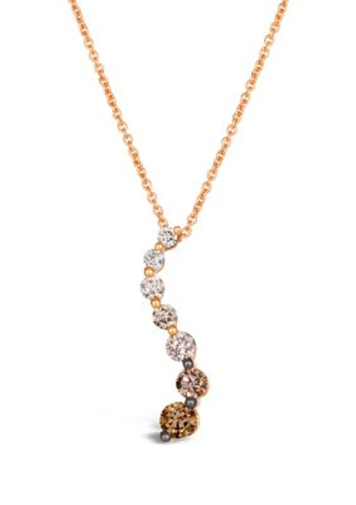 Ombré Pendant featuring 3/8 ct. t.w. Chocolate Ombré Diamonds®, 1/20 ct. t.w. Vanilla Diamonds® in 14K Strawberry Gold®