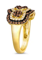 7/8 ct. t.w. Chocolate Diamonds®, 1/3 ct. t.w. Nude Diamonds™ Ring in 14K Honey Gold™