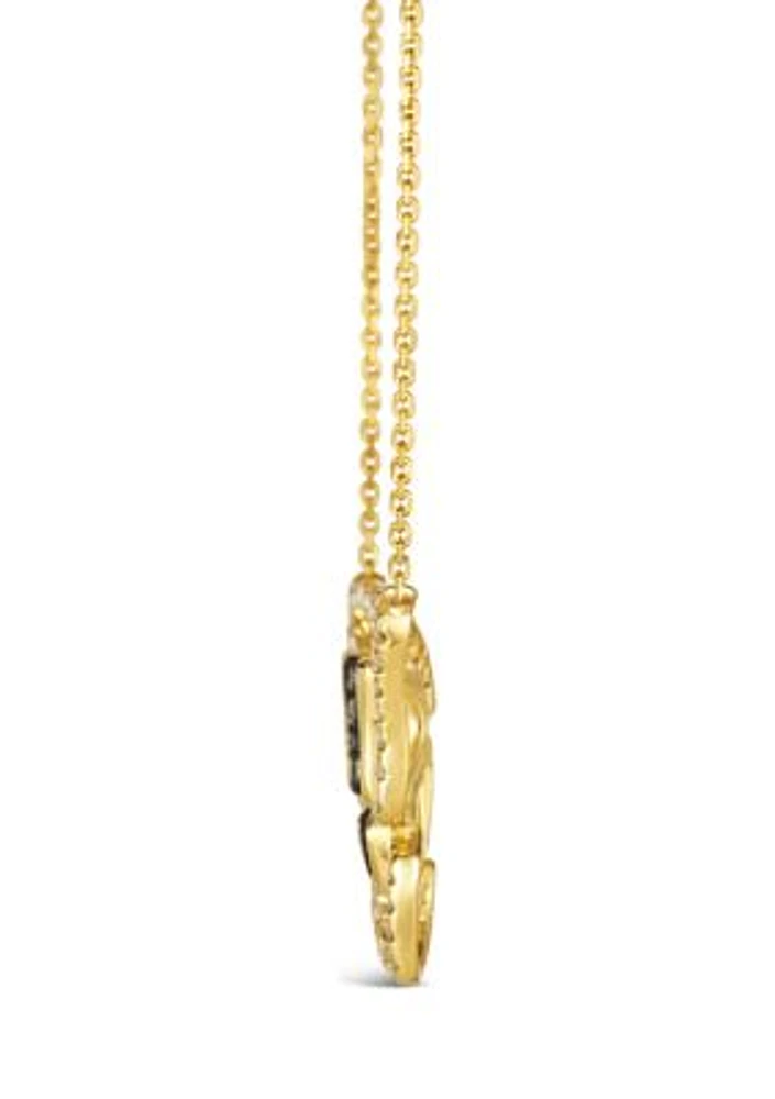 1/2 ct. t.w. Chocolate Diamonds��, 1/2 ct. t.w. Nude Diamonds™ Butterfly Pendant Necklace in 14K Honey Gold™