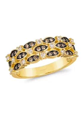 1/4 ct. t.w. Nude Diamonds™, 1/4 ct. t.w. Chocolate Diamonds® Ring in 14K Honey Gold™