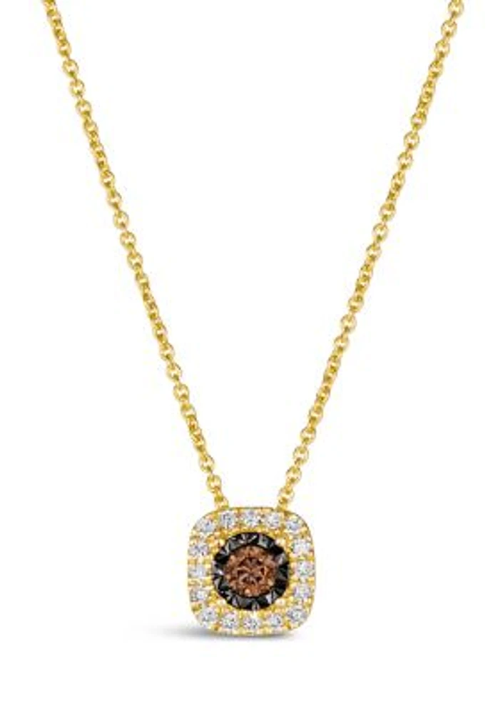 1/5 ct. t.w. Diamond Illusion Square Pendant Necklace in 14K Yellow Gold