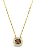 1/5 ct. t.w. Diamond Illusion Square Pendant Necklace in 14K Yellow Gold