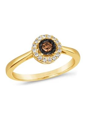 Diamond Illusion 1/5 ct. t.w. Diamond Statement Ring in 14K Yellow Gold