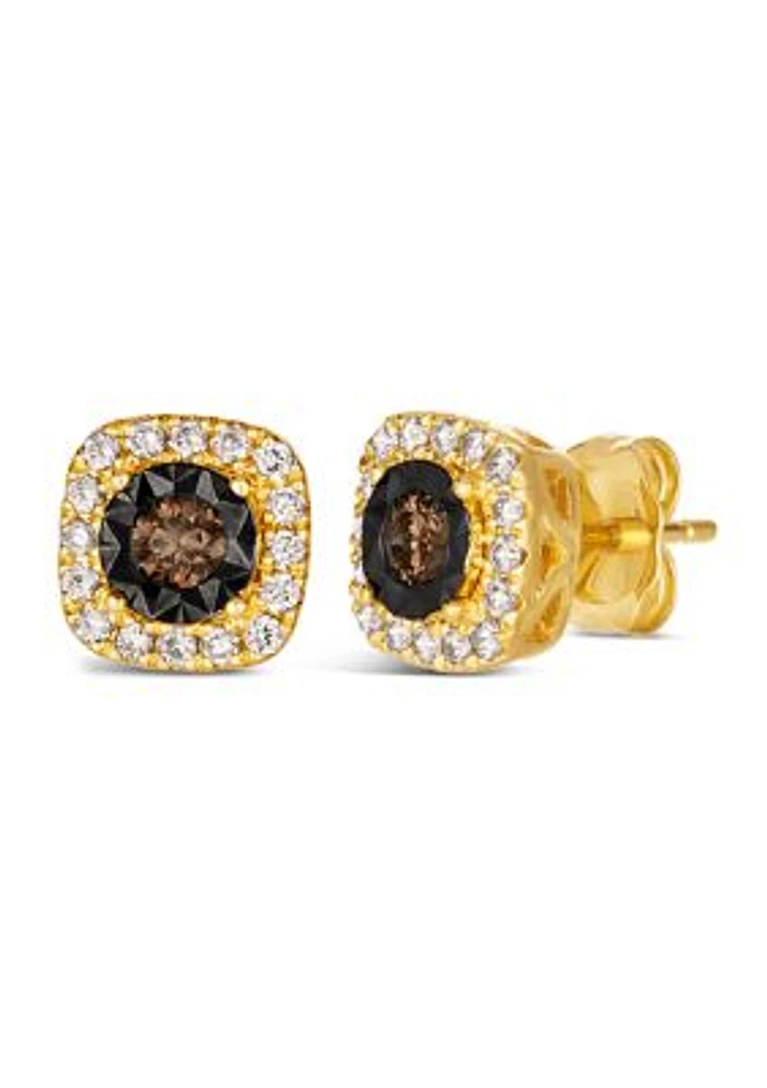 Diamond Illusion 3/8 ct. t.w. Diamond Square Stud Earrings in 14K Yellow Gold