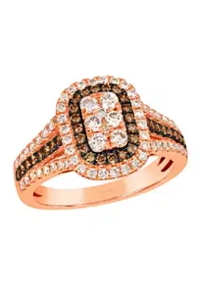 Le Vian® Ring featuring 5/8 ct. t.w. Nude Diamonds™, 1/4 ct. t.w. Chocolate Diamonds® in 14K Strawberry Gold®