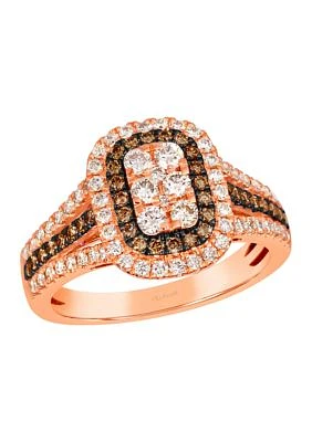 Ring featuring 5/8 ct. t.w. Nude Diamonds™, 1/4 ct. t.w. Chocolate Diamonds® in 14K Strawberry Gold®