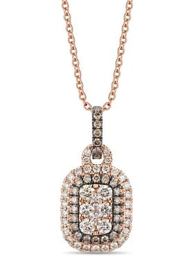 1/2 ct. t.w. Nude Diamonds™, 1/5 ct. t.w. Chocolate Diamonds® Pendant Necklace in 14K Strawberry Gold®