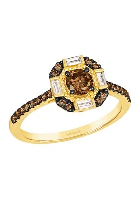 1/2 ct. t.w. Chocolate Diamonds®, 1/15 ct. t.w. Vanilla Diamonds® Chocolatier® Ring  in 14K Honey Gold™