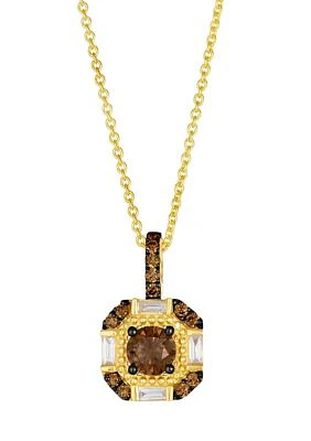 3/8 ct. t.w. Chocolate Diamonds®, 1/10 ct. t.w. Vanilla Diamonds® Chocolatier® Pendant Necklace in 14K Honey Gold™