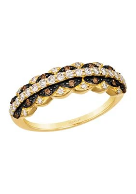 3/8 ct. t.w. Nude Diamonds™, 1/10 ct. t.w. Chocolate Diamonds® Ring in 14K Honey Gold™