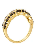 3/8 ct. t.w. Nude Diamonds™, 1/10 ct. t.w. Chocolate Diamonds® Ring in 14K Honey Gold™