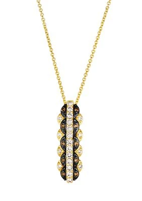 1/4 ct. t.w. Nude Diamonds™, 1/10 ct. t.w. Chocolate Diamonds® Pendant Necklace in 14K Honey Gold™