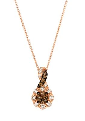 1/4 ct. t.w. Chocolate Diamonds®, 1/5 ct. t.w. Nude Diamonds™ Pendant Necklace in 14K Strawberry Gold®