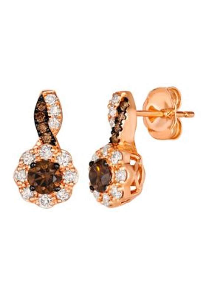 3/8 ct. t.w. Chocolate Diamonds®, 1/3 ct. t.w. Nude Diamonds™ Stud Earrings in 14K Strawberry Gold®