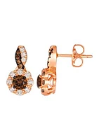 3/8 ct. t.w. Chocolate Diamonds®, 1/3 ct. t.w. Nude Diamonds™ Stud Earrings in 14K Strawberry Gold®