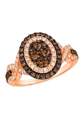 5/8 ct. t.w. Chocolate Diamonds®, 1/3 ct. t.w. Nude Diamonds™ Ring in 14K Strawberry Gold®