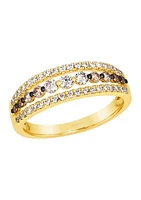 1/3 ct. t.w. Chocolate Ombré Diamonds®, 1/4 ct. t.w. Vanilla Diamonds® Ombré Ring in 14K Honey Gold™