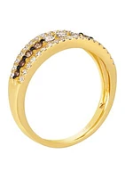 1/3 ct. t.w. Chocolate Ombré Diamonds®, 1/4 ct. t.w. Vanilla Diamonds® Ombré Ring in 14K Honey Gold™