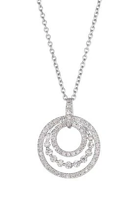 3/4 ct. t.w. Vanilla Diamonds® Couture® Circle Pendant Necklace in Platinum